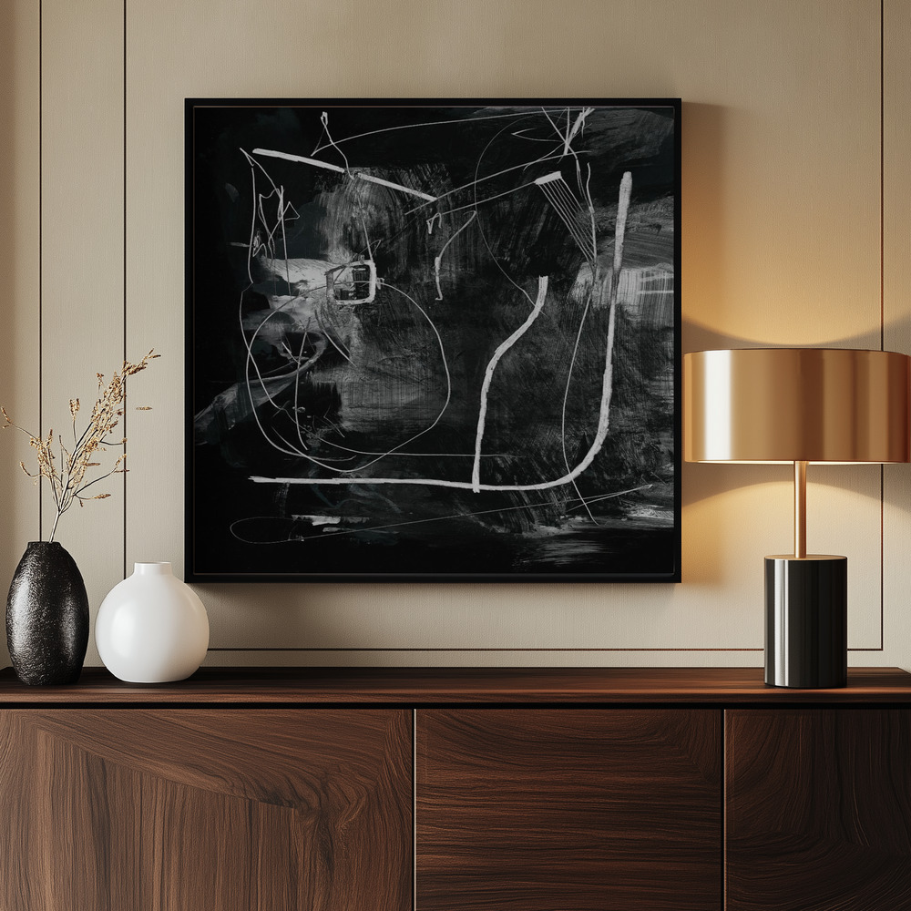 Canvas print - Mono by the entrance
