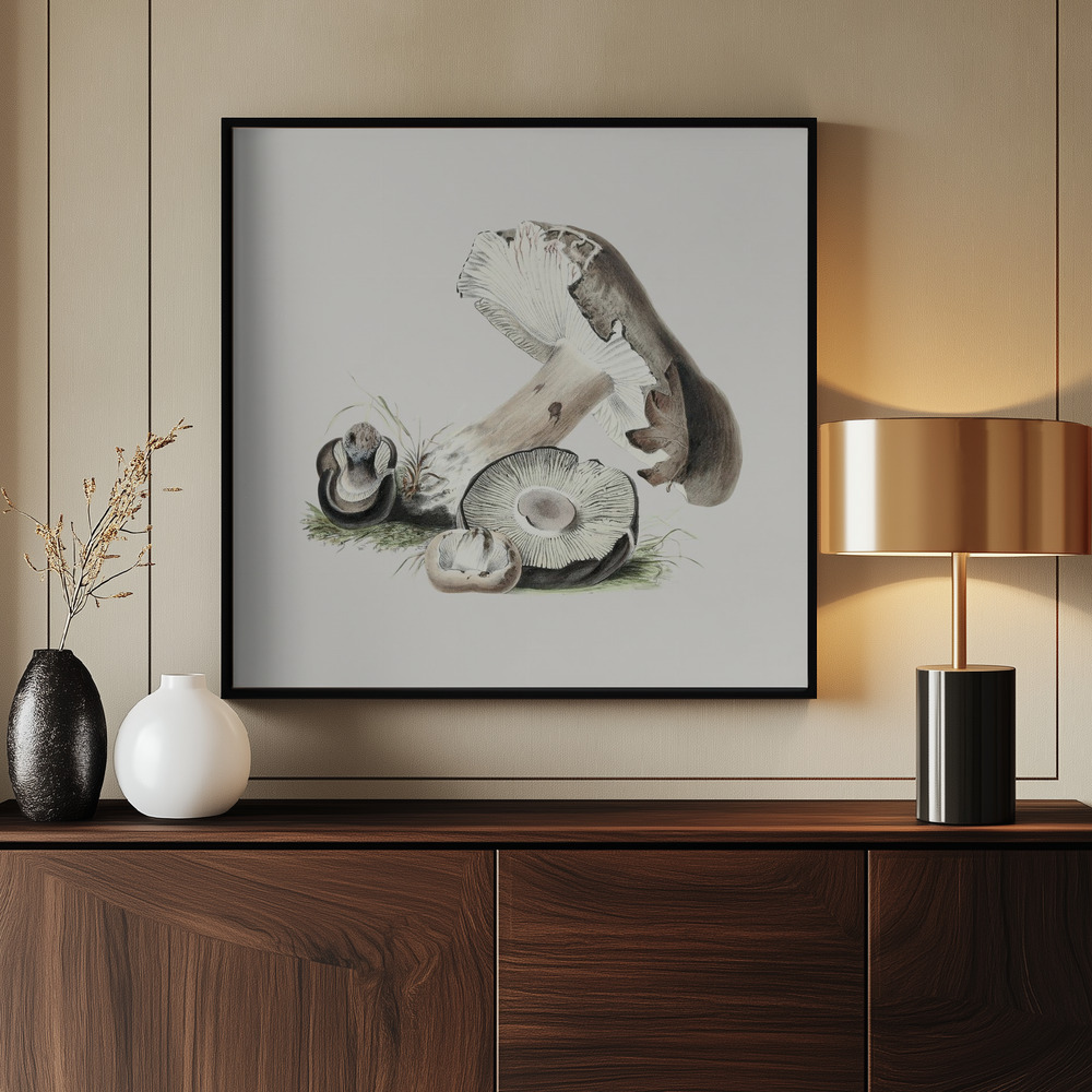 Canvas print - Vintage Agaricus Augustus Mushroom by the entrance