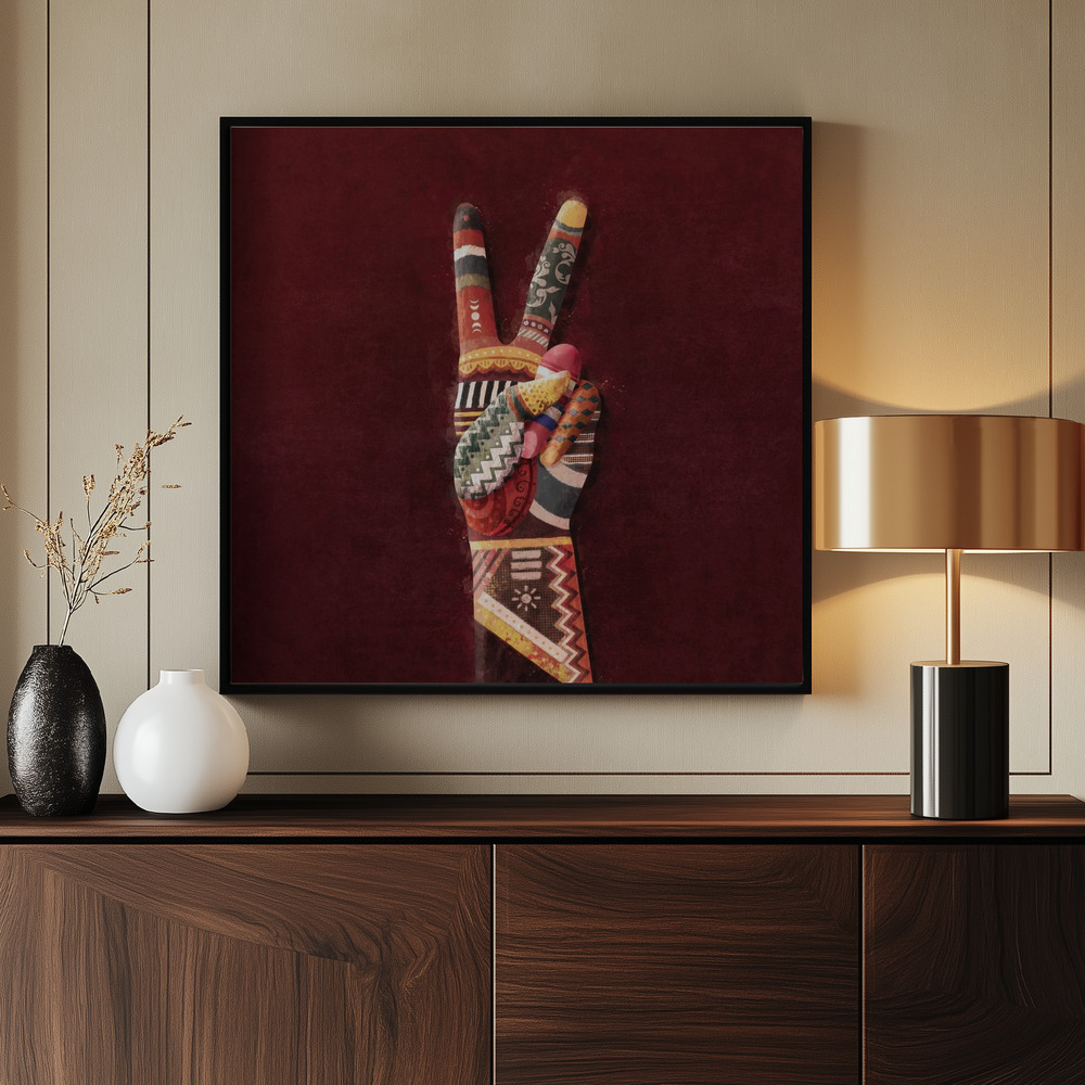 Canvas print - Patchwork Peace by the entrance