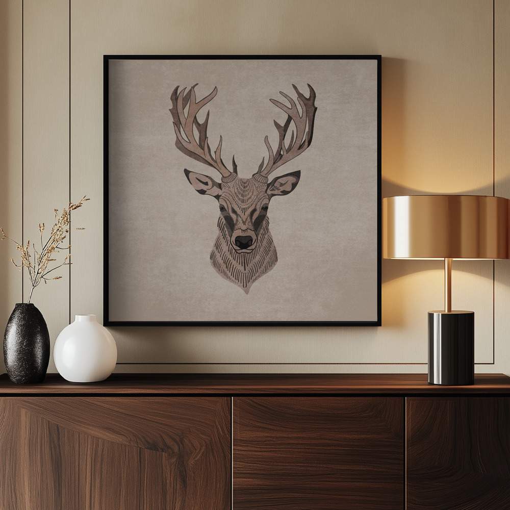 Canvas print - Majestic Stag Profile by the entrance