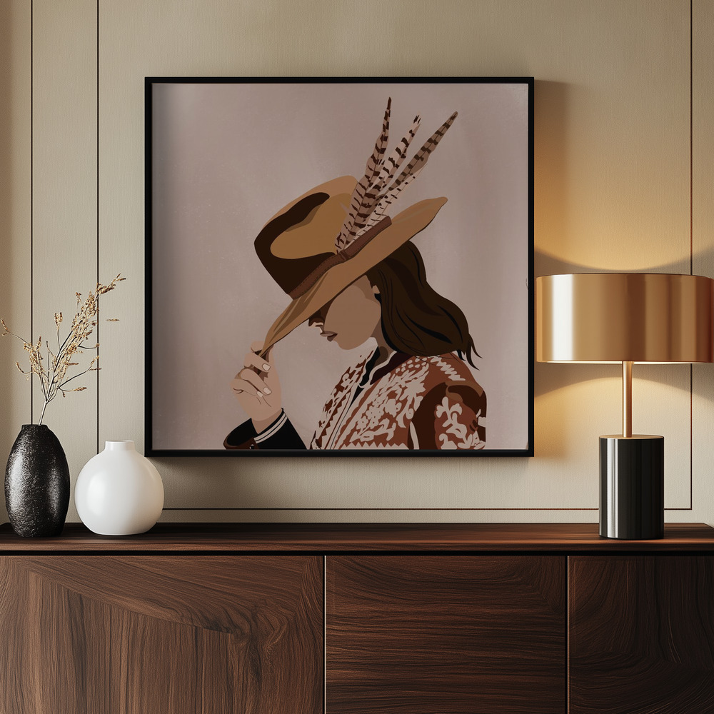 Canvas print - Cowgirl Elegance by the entrance
