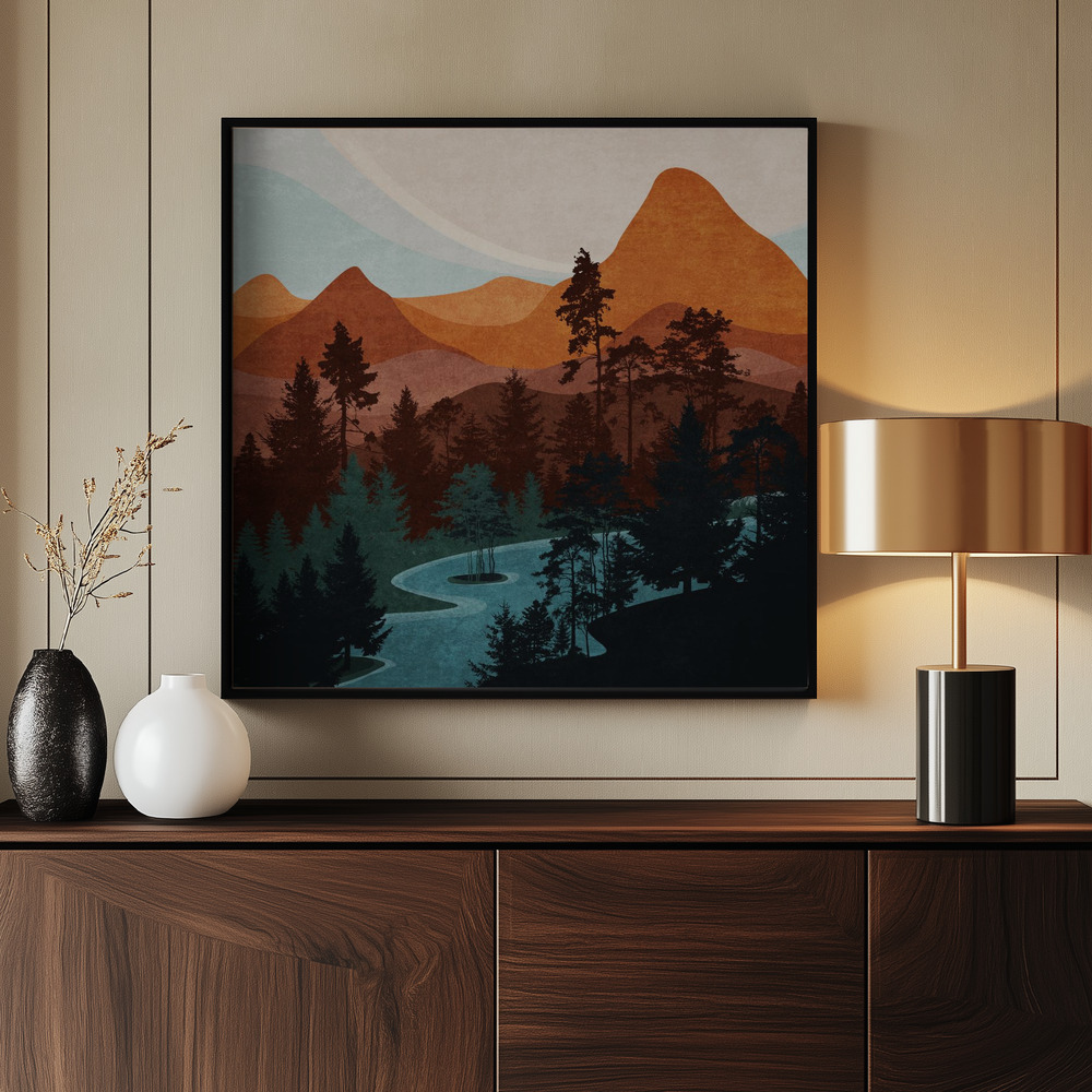 Canvas print - Serene Peaks by the entrance