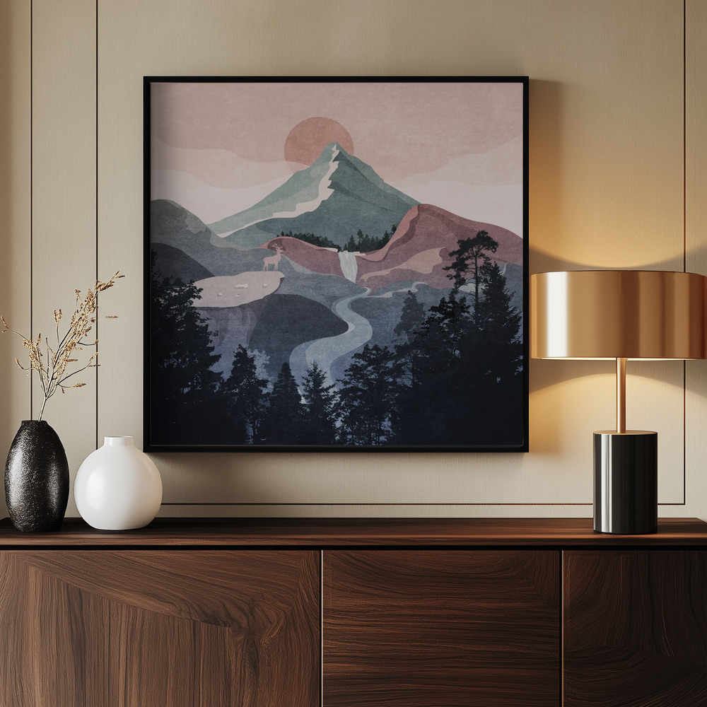 Canvas print - Serene Mountain View by the entrance