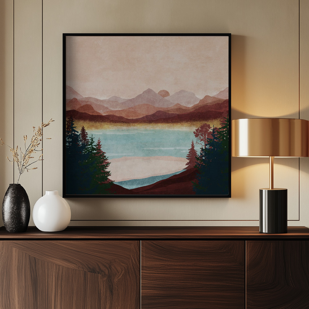 Canvas print - Misty Mountain View by the entrance