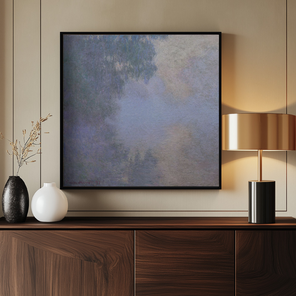 Canvas print - Morning On the Seine Near Giverny (1897) By Claude Monet Copy by the entrance