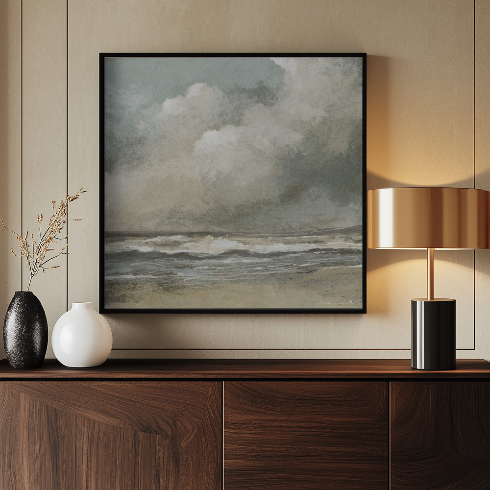 Canvas print - Misty Beach by the entrance