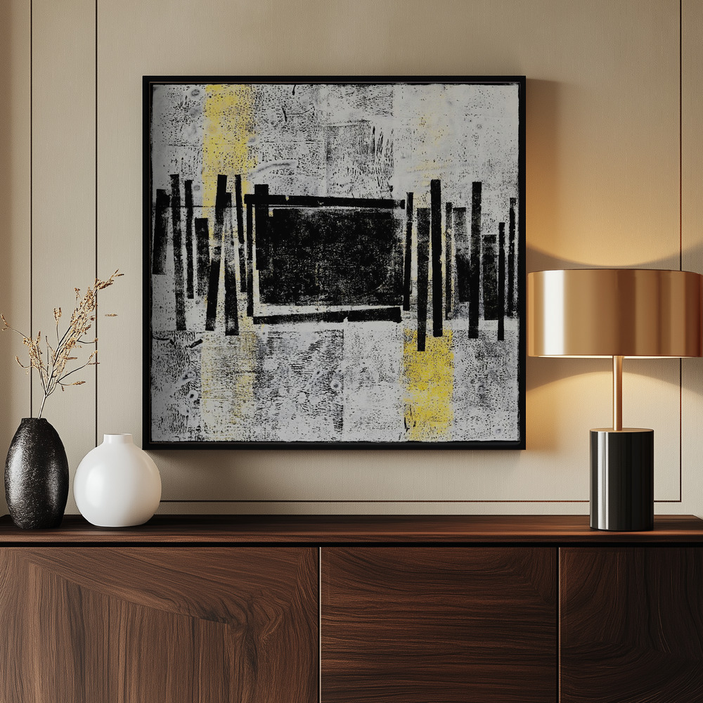 Canvas print - Monochrome Melody by the entrance