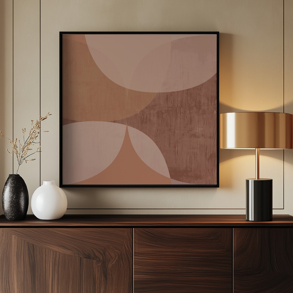 Canvas print - Modern Mocha Abstract Shapes 4 by the entrance