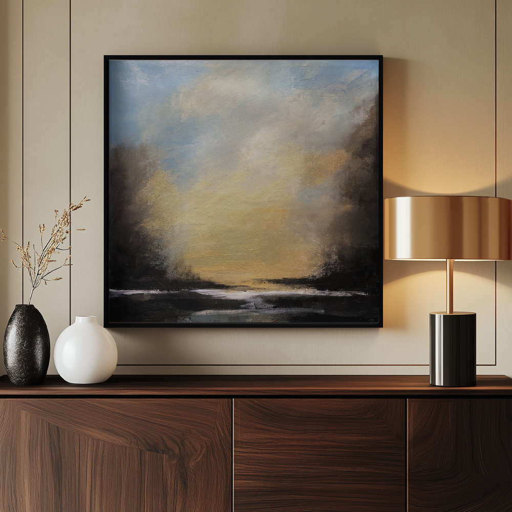Canvas print - Serene Sunset Over a Tranquil Horizon by the entrance