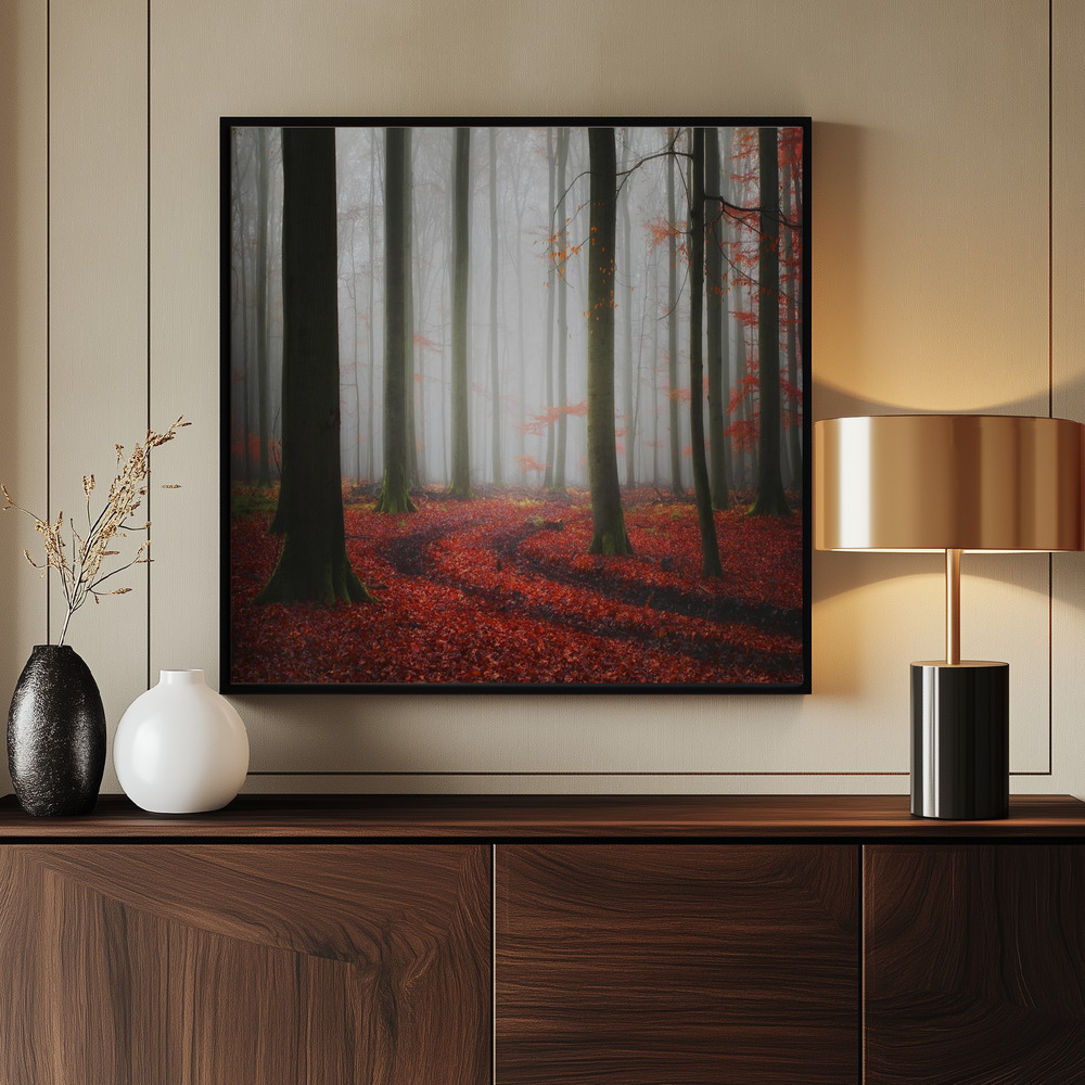 Canvas print - Autumnal Tracks by the entrance