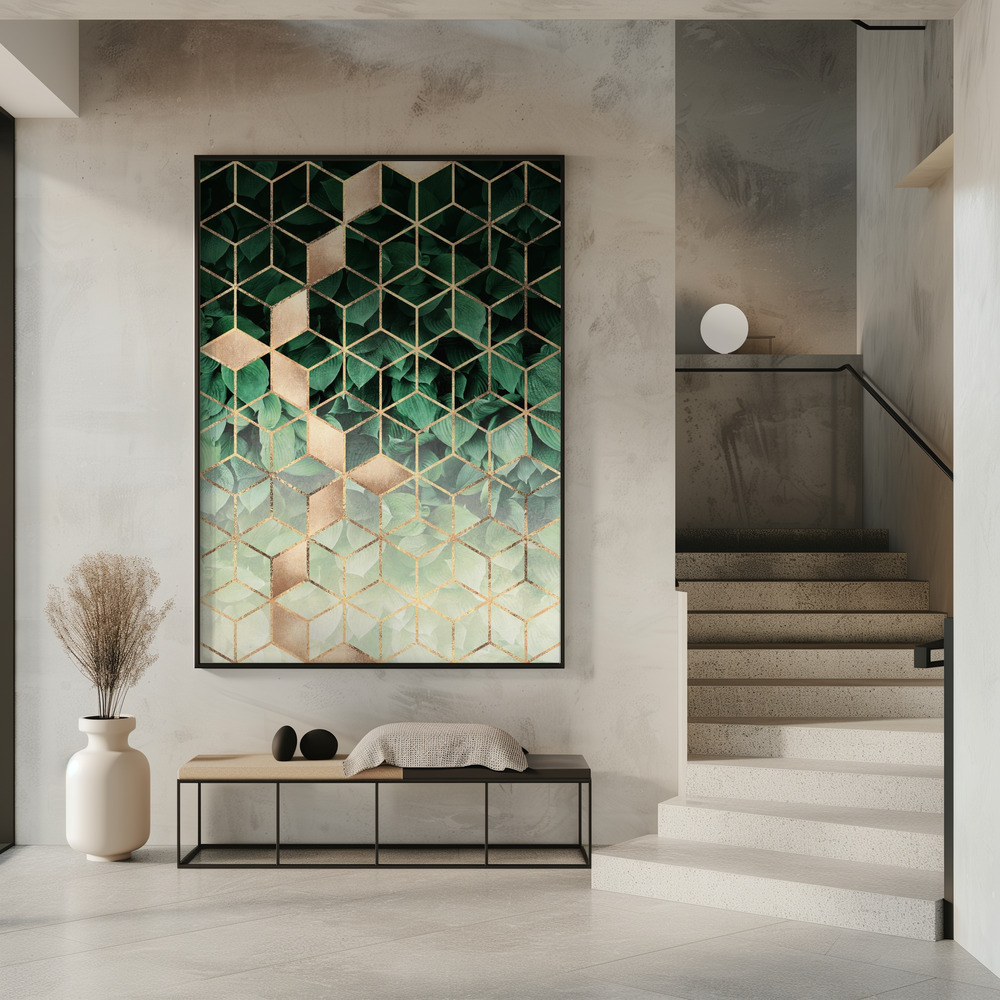 Poster - Leaves And Cubes in entree