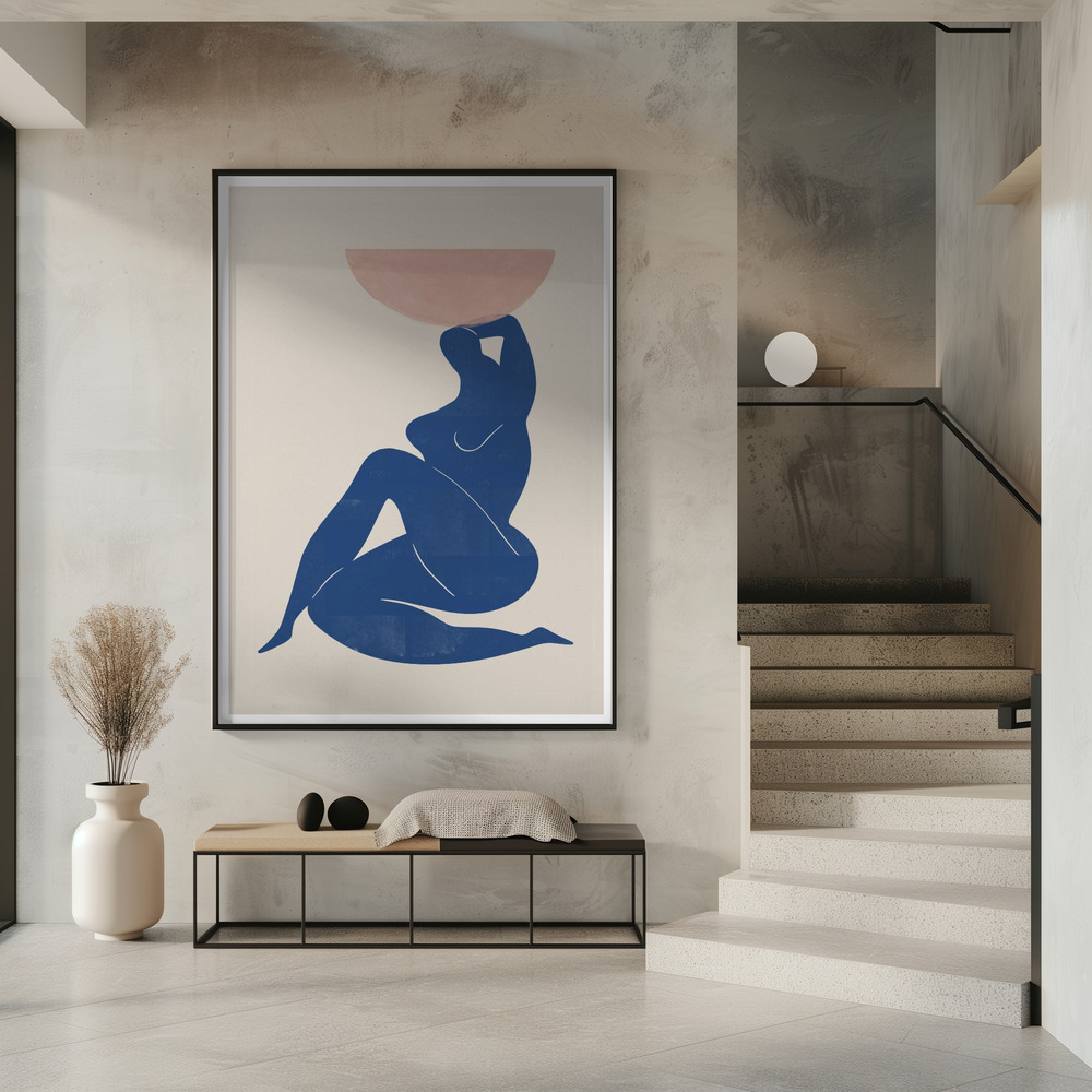 Poster - Vase and Woman in entrance