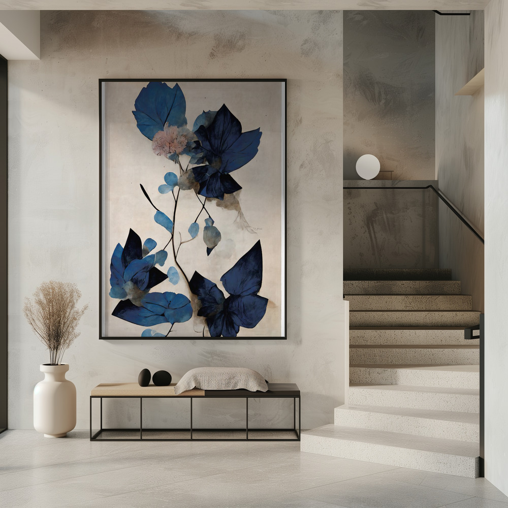 Poster - Blue Dry Flowers in entrance