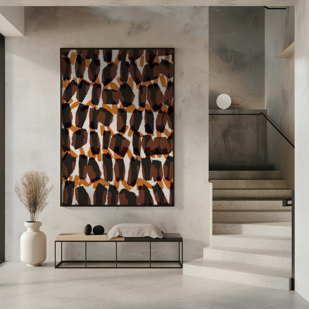 Poster - Brown Orange Brush Strokes in entrance