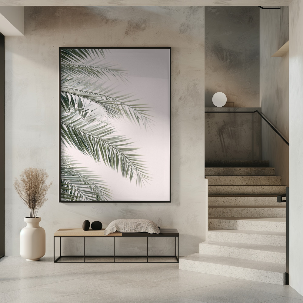 Poster - Blush Palm Leaves in entrance