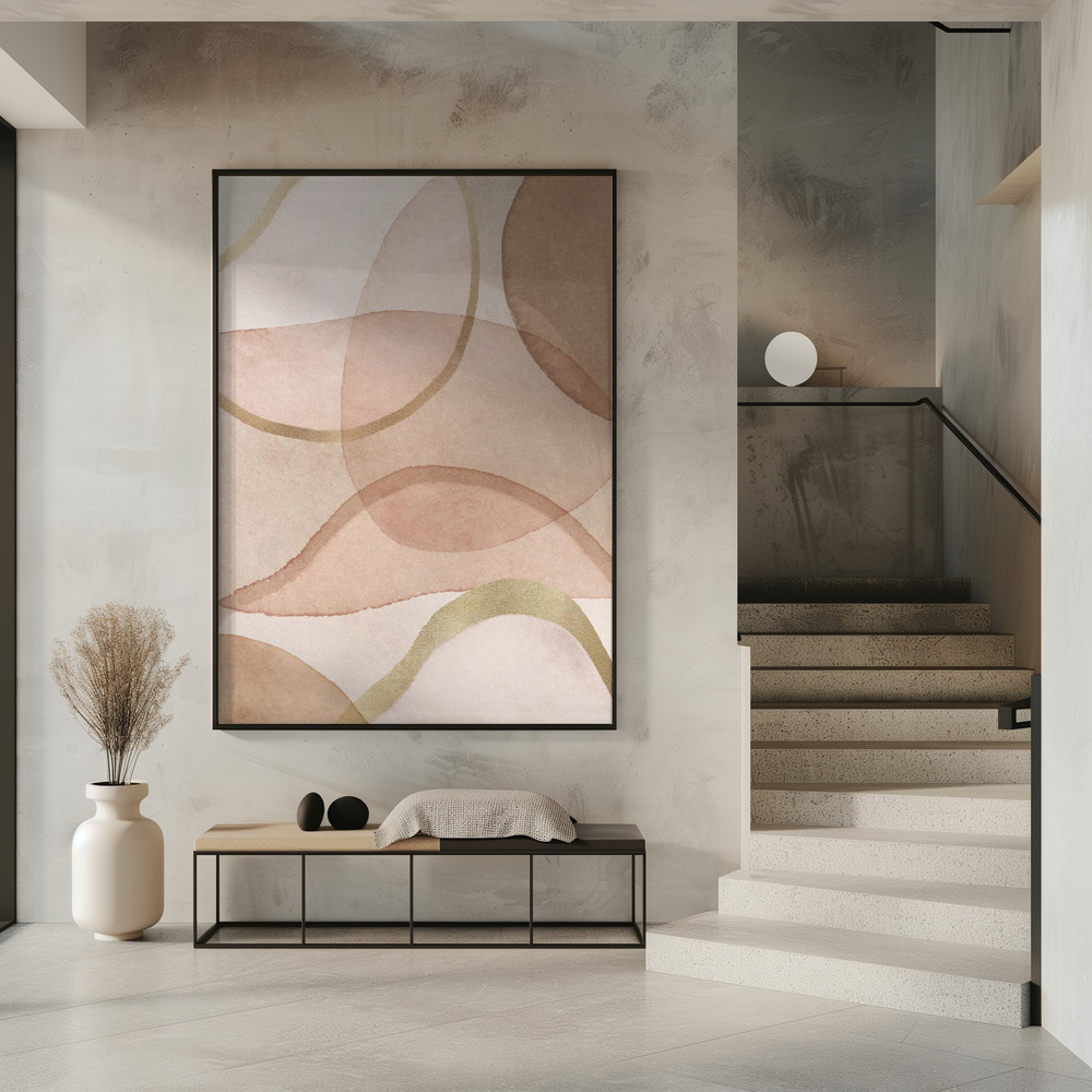 Poster - Blush and Brown Abstract in entrance