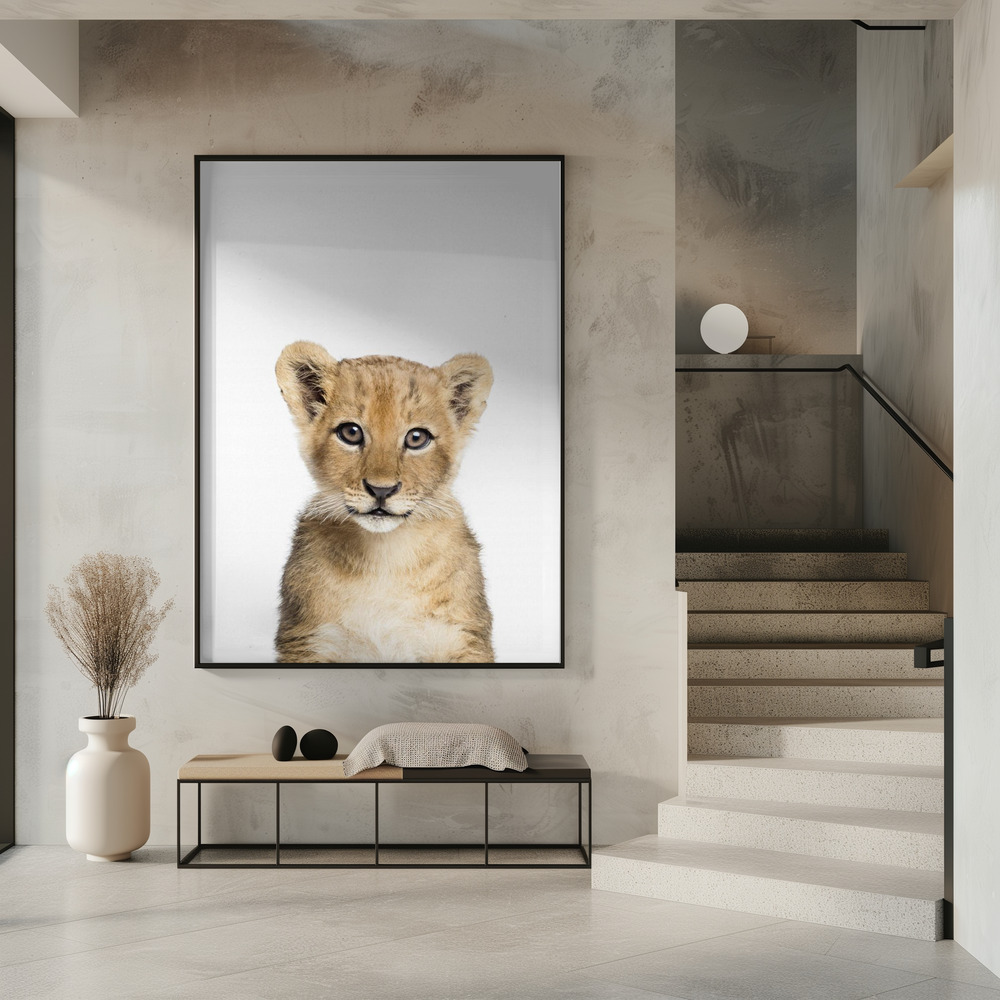 Poster - Baby Lion im Eingang