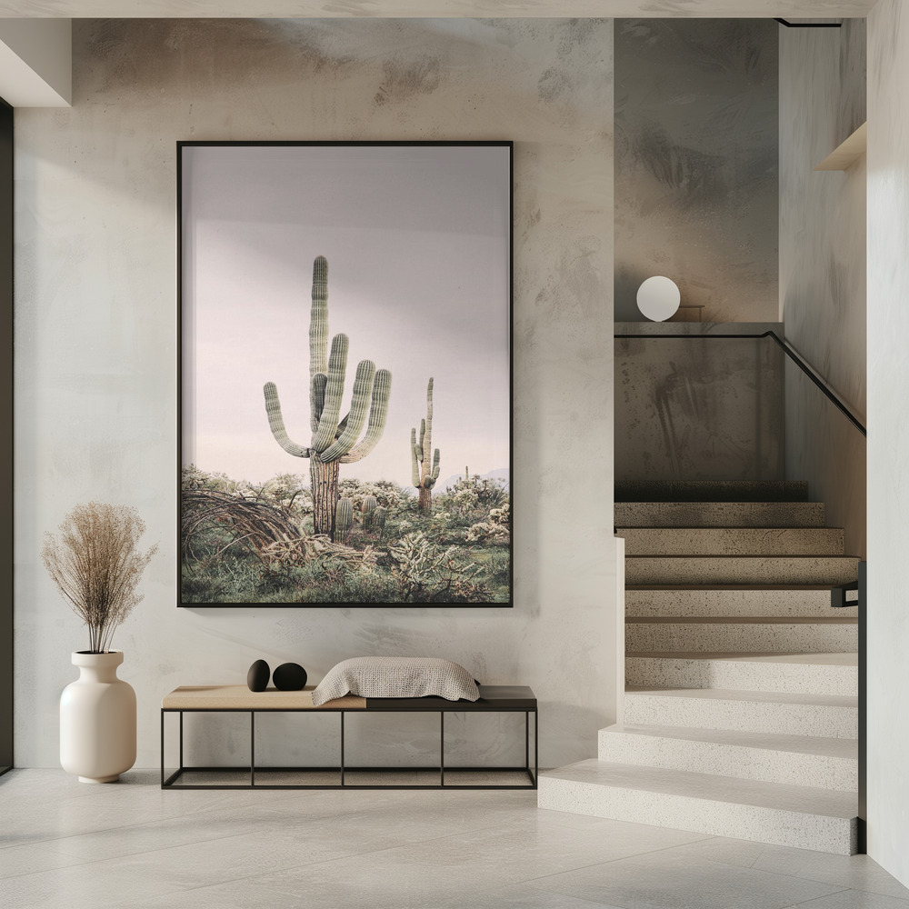 Poster - Pink Saguaro in entrance