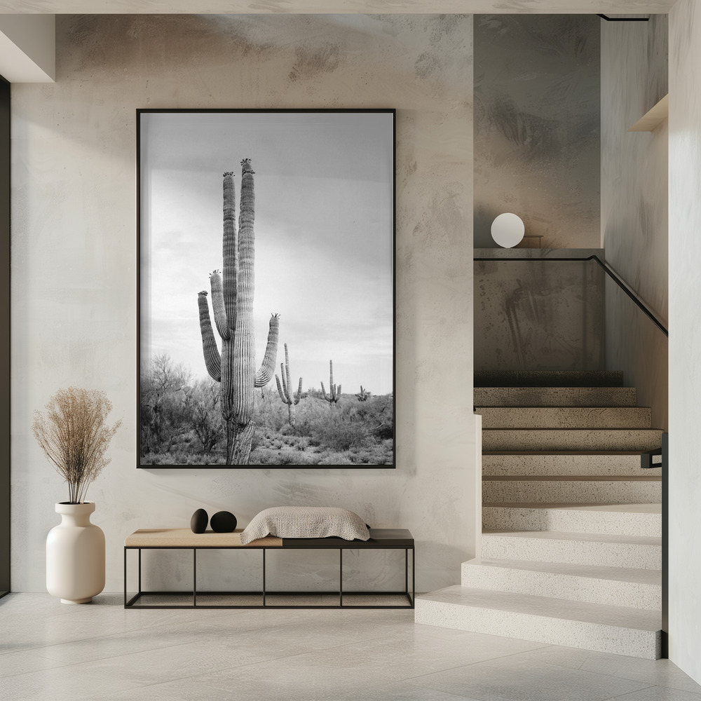 Poster - Saguaro B&W in entrance