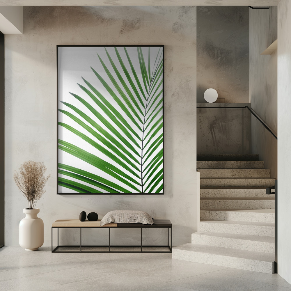 Poster Green Palm Leaf - Affisch i entré