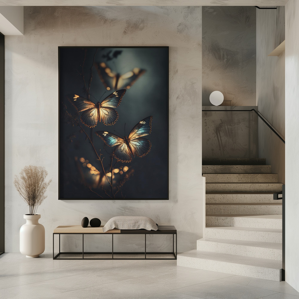 Poster - Glowing Butterflies in entrance