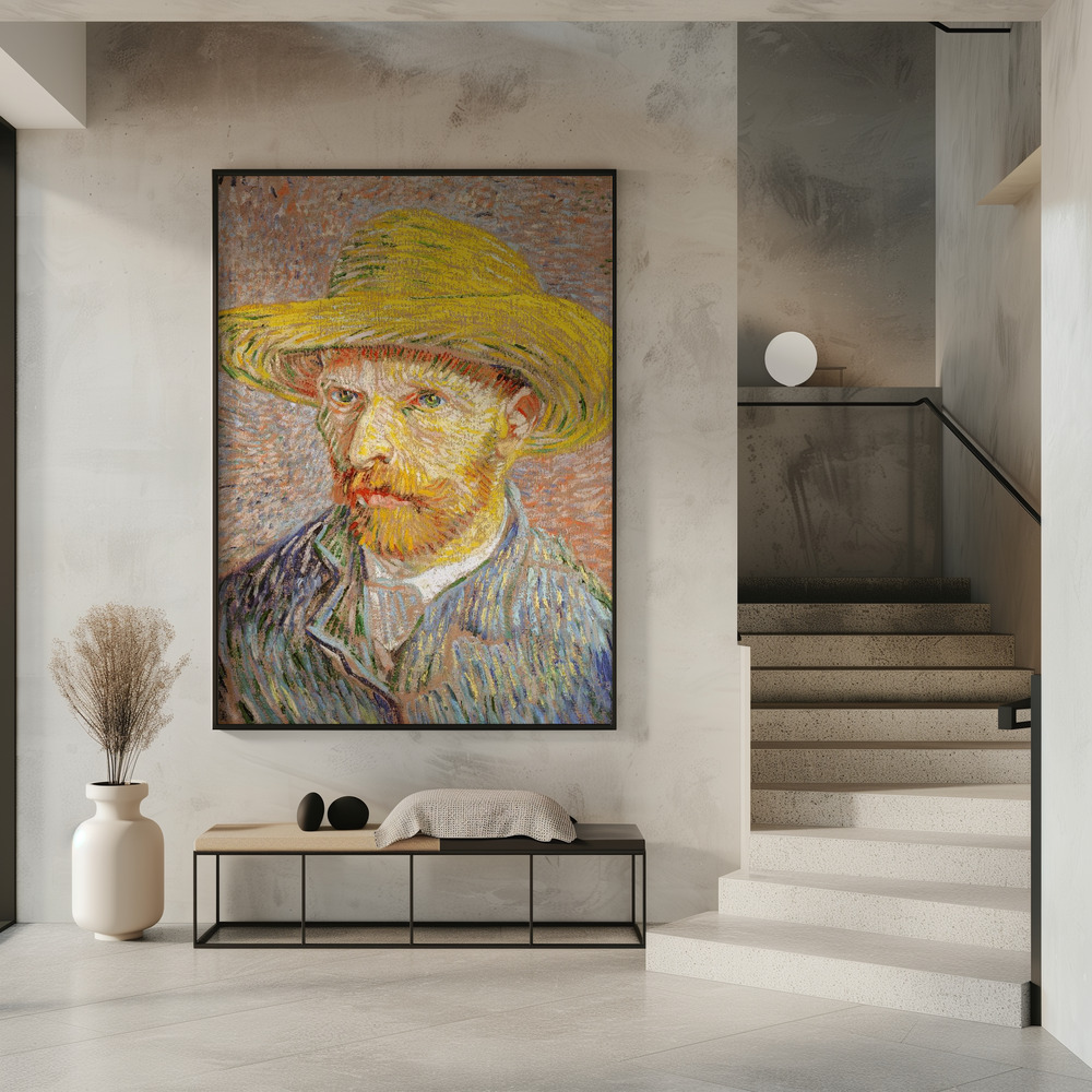 Juliste - Self Portrait With Straw Hat sisäänkäynnillä