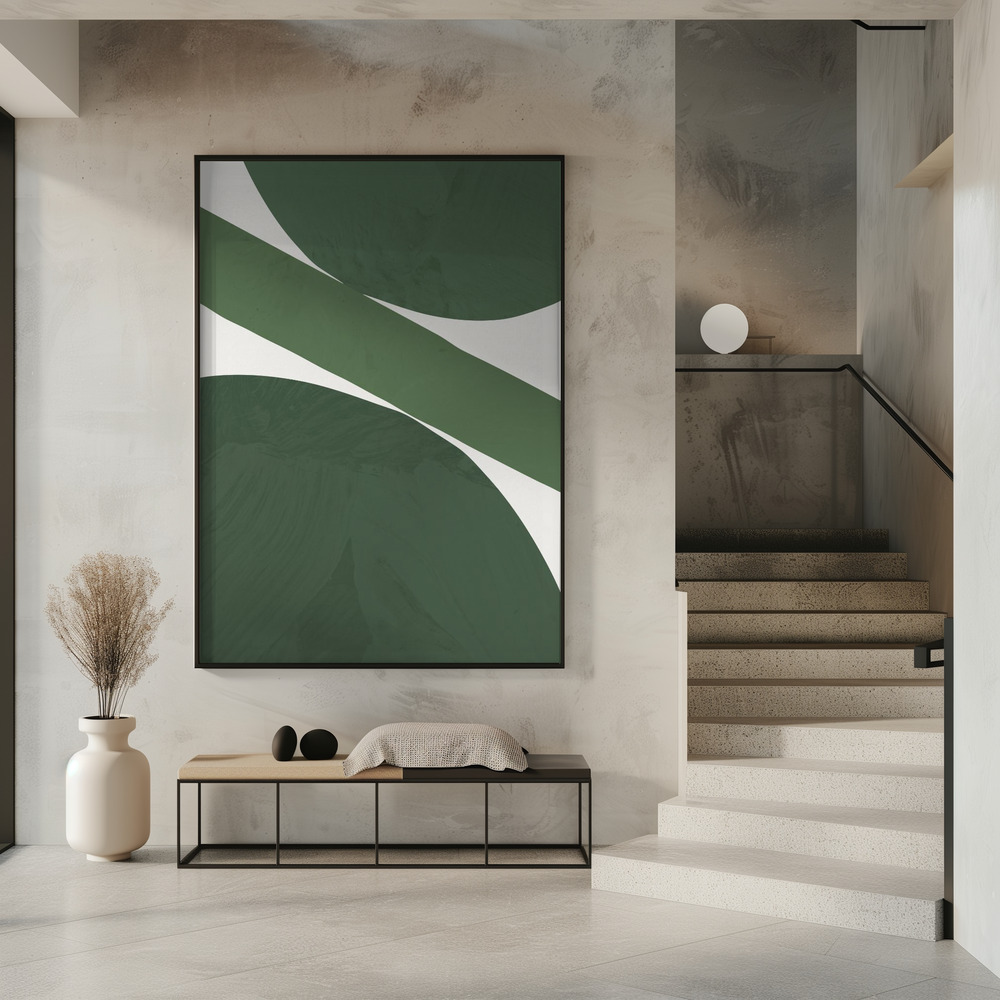 Poster - Green Abstract in entree
