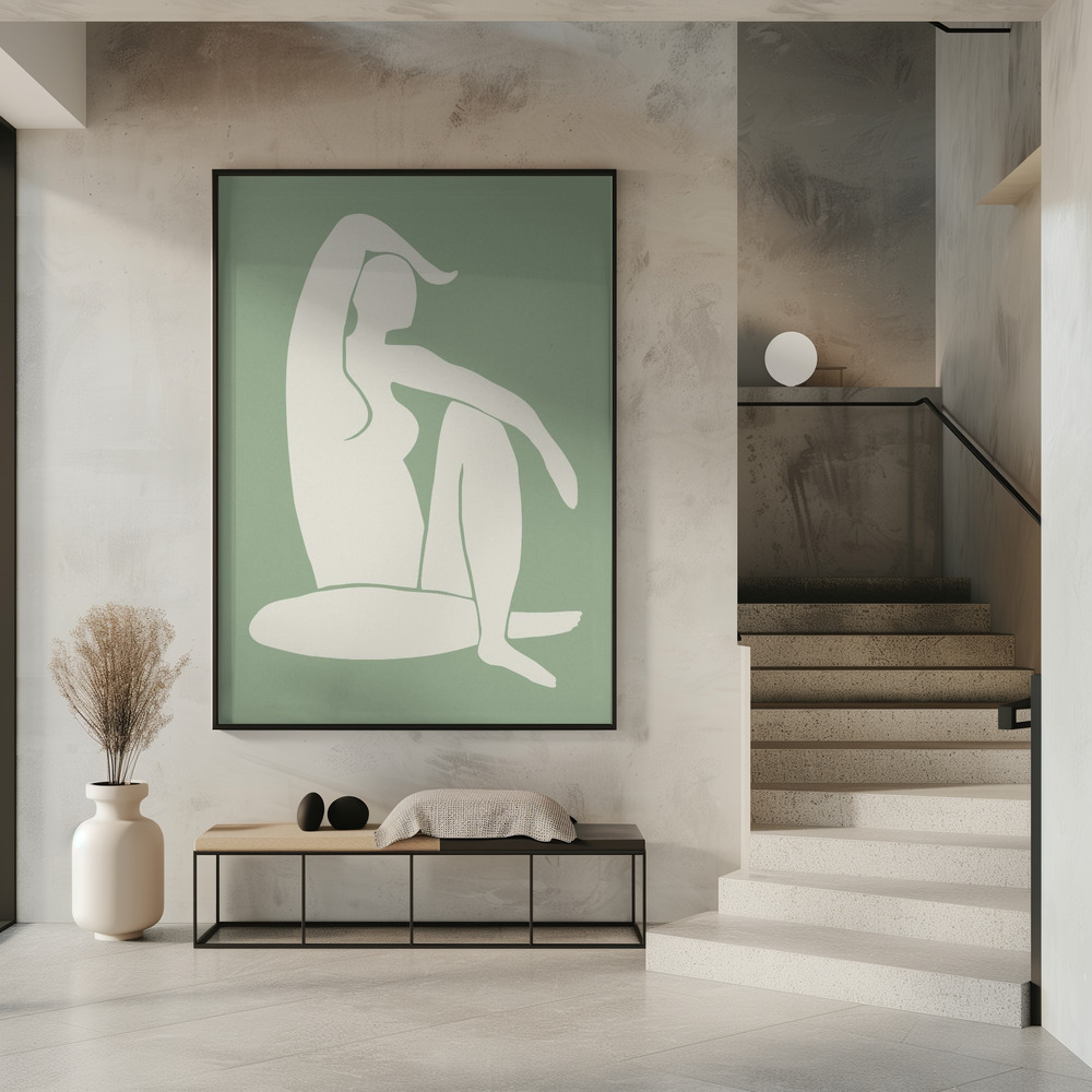 Poster - Figure Matisse Style Green in entree