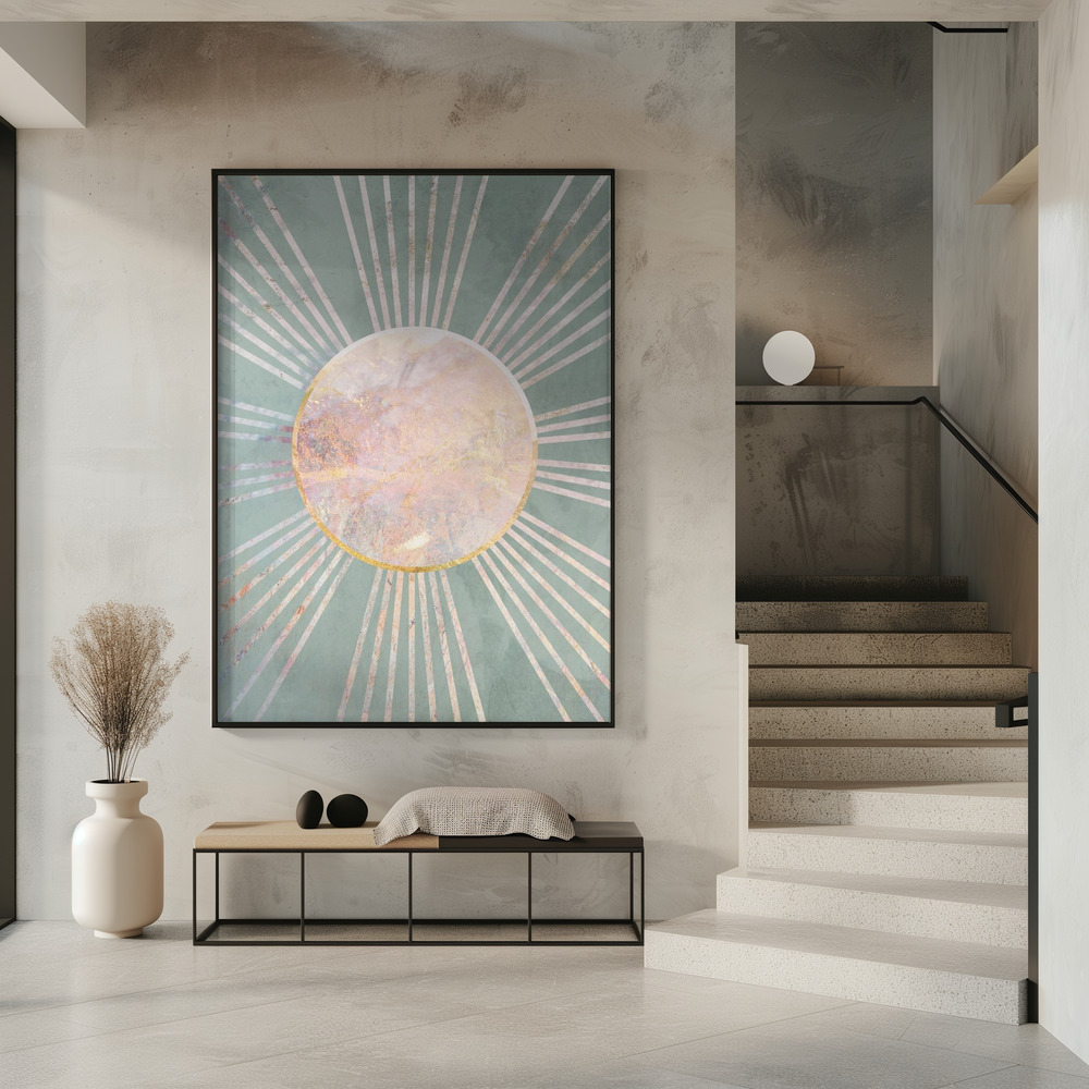 Poster - Sage Green Boho Sun Rays in entrance