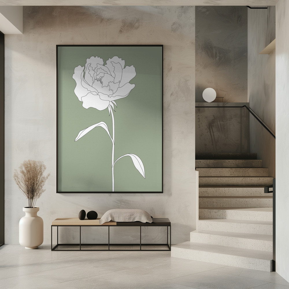 Affiche - Rose in Green dans l'entrée