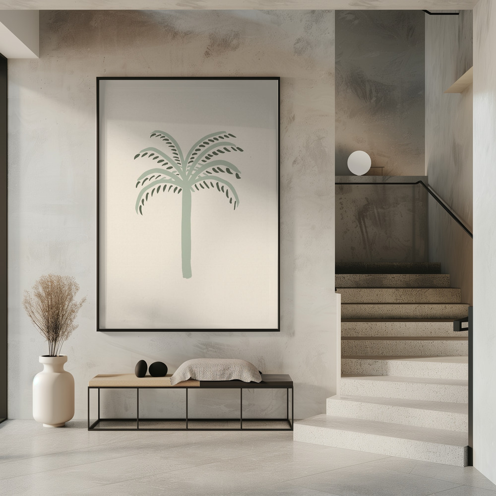 Poster - Palm Beige and Green in entree