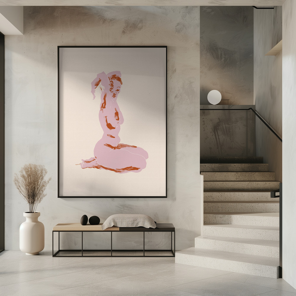 Poster - Nude, Arms Folded Over Her Head in entrance