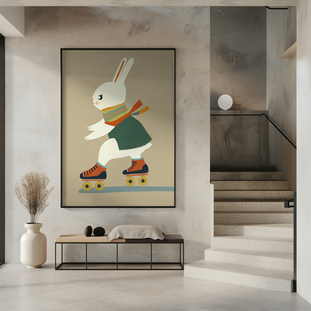 Poster - Inline Skating Bunny im Eingang