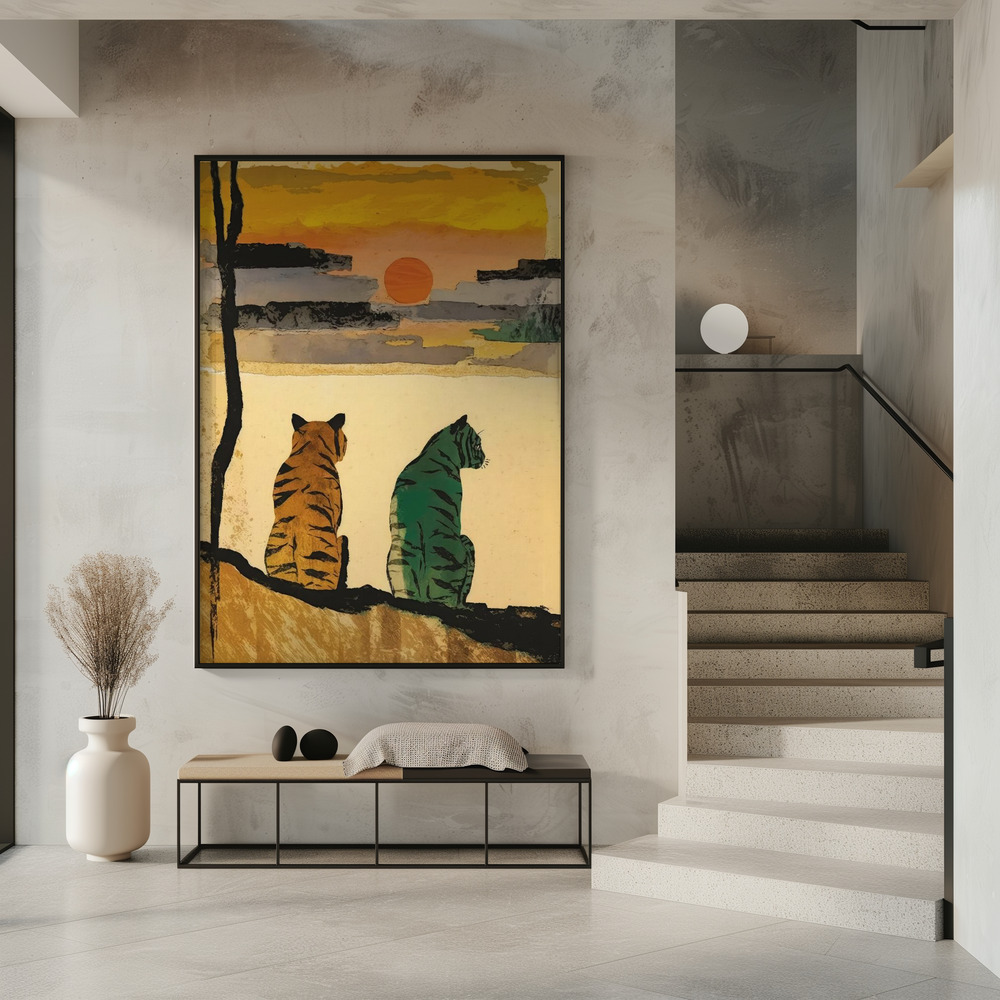 Poster - Resting Tigers in entree