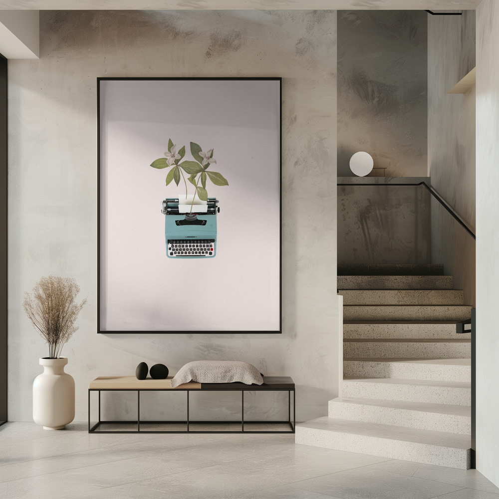 Poster - Botanical typewriter in entree