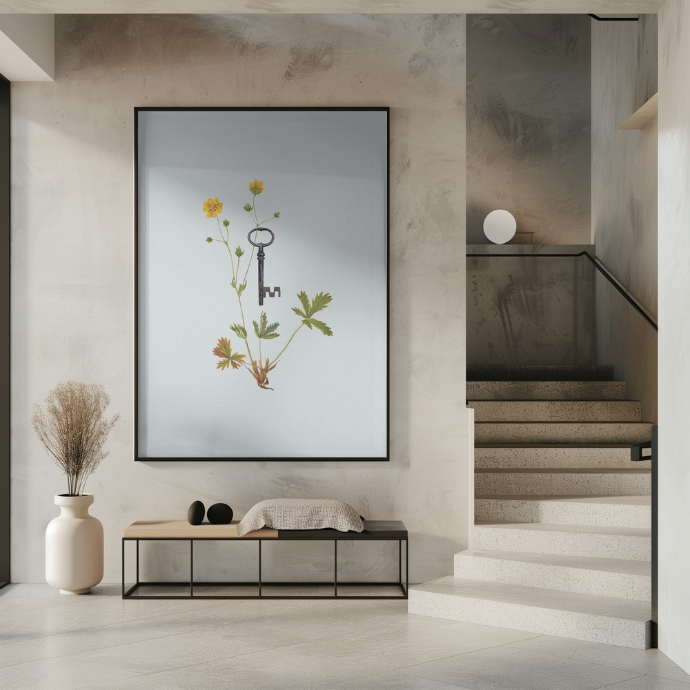 Poster - Botanical vintage key in entree