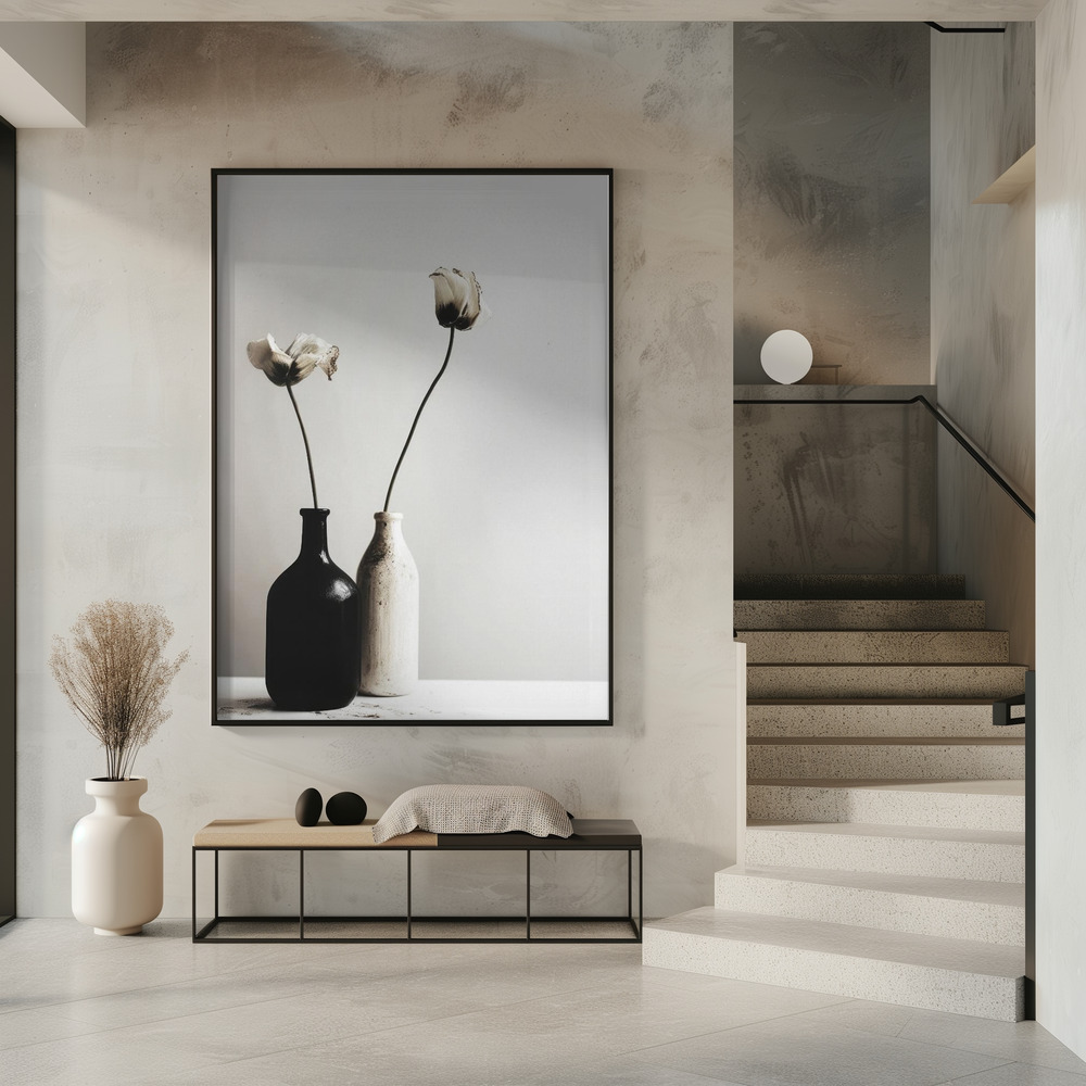 Poster - Black And White Vase No 2 in entrance