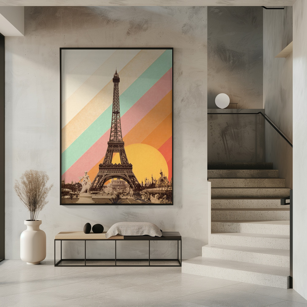 Poster - Eiffel Tower Rainbow in entree