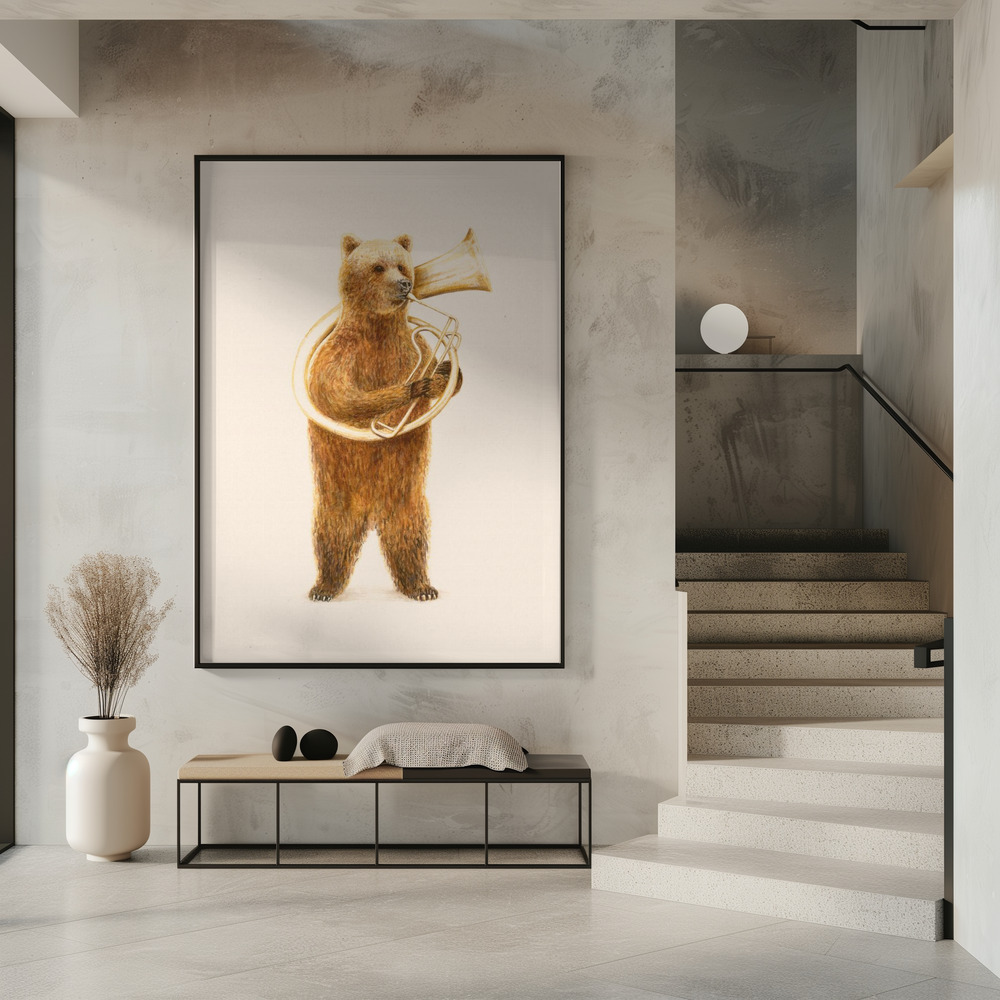 Juliste - The Bear and His Helicon sisäänkäynnillä