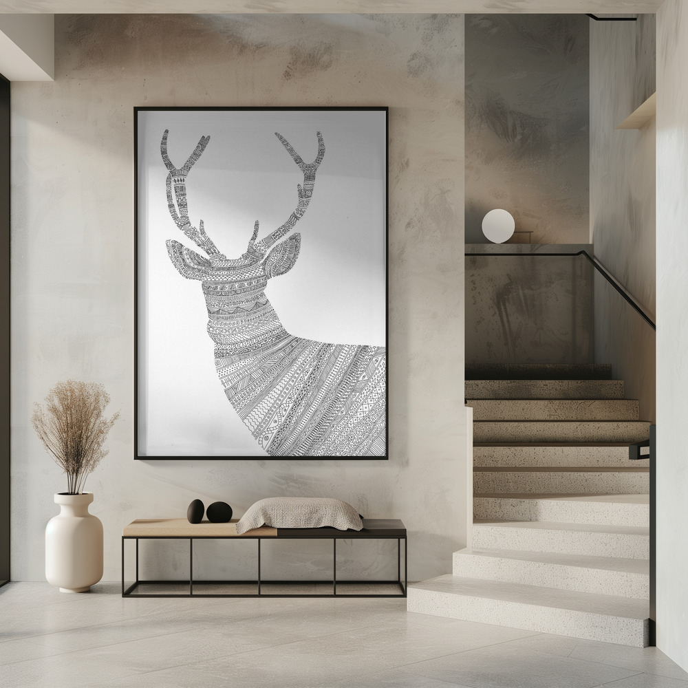 Poster - Stag White in entrance