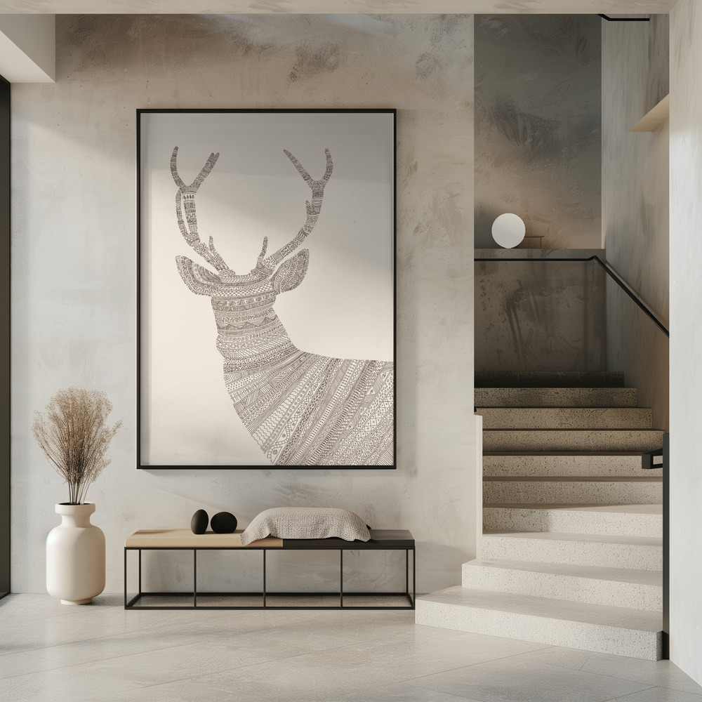 Poster - Stag Beige in entrance