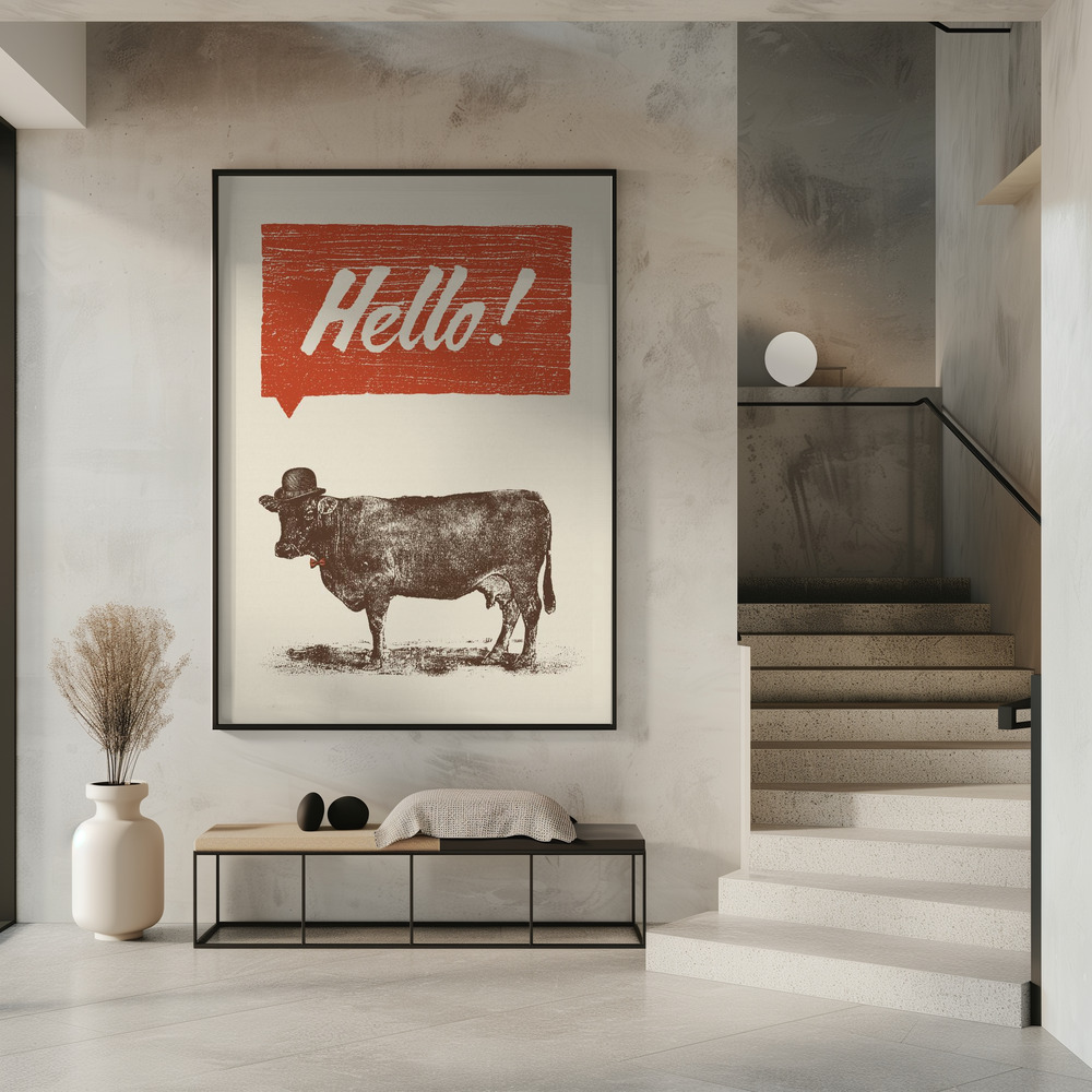 Poster - Hello in entrance