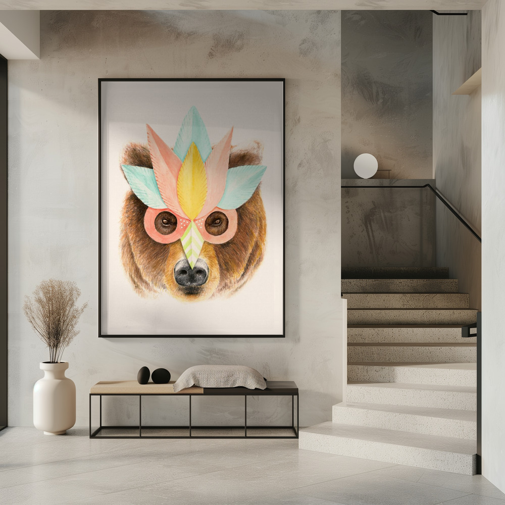 Poster - Bear Paper Mask in entrance