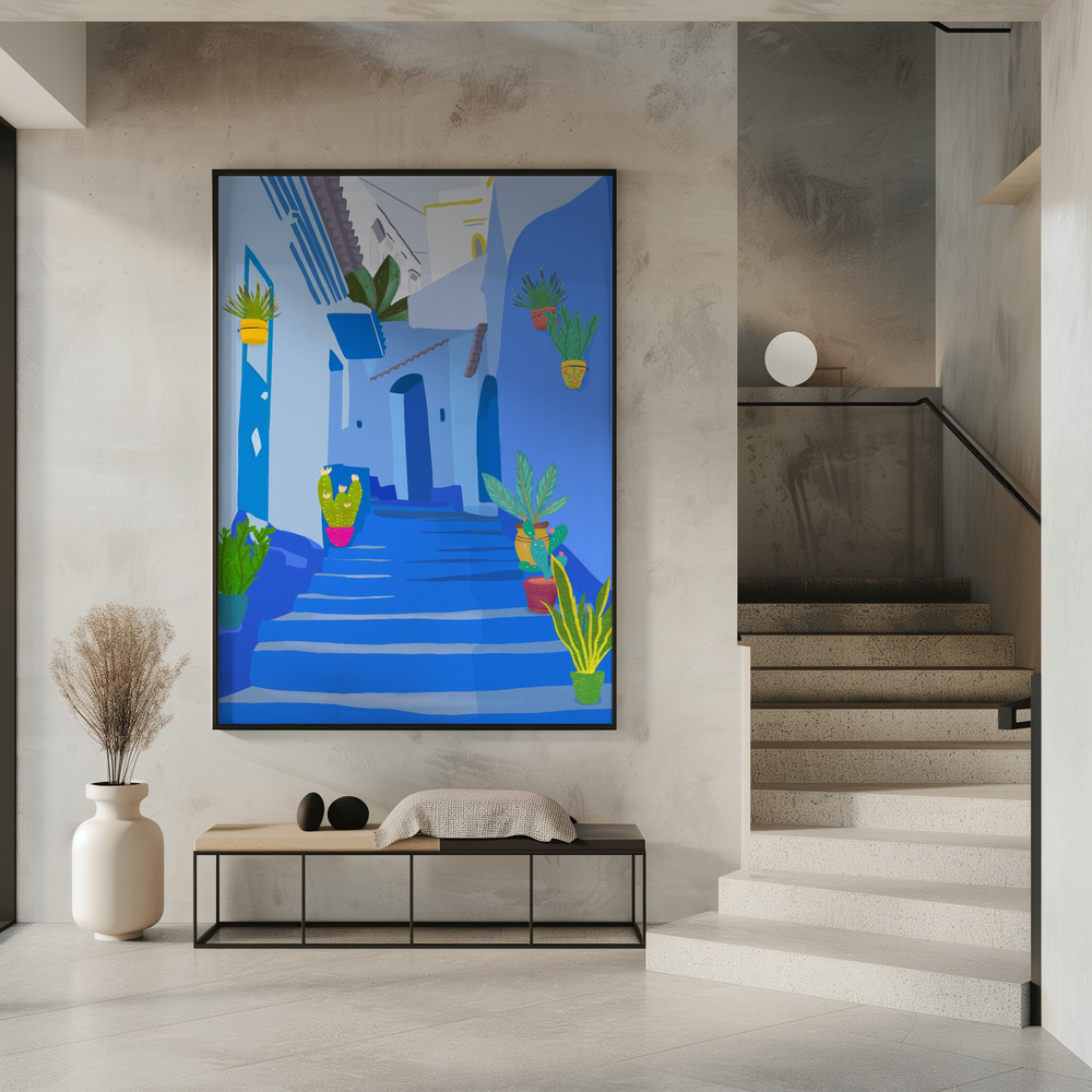 Poster - Blue city in entrance