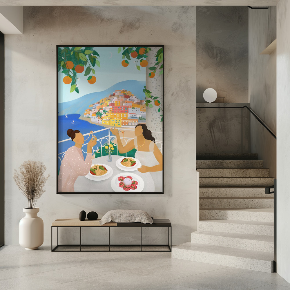 Poster - Girls in Positano in entree