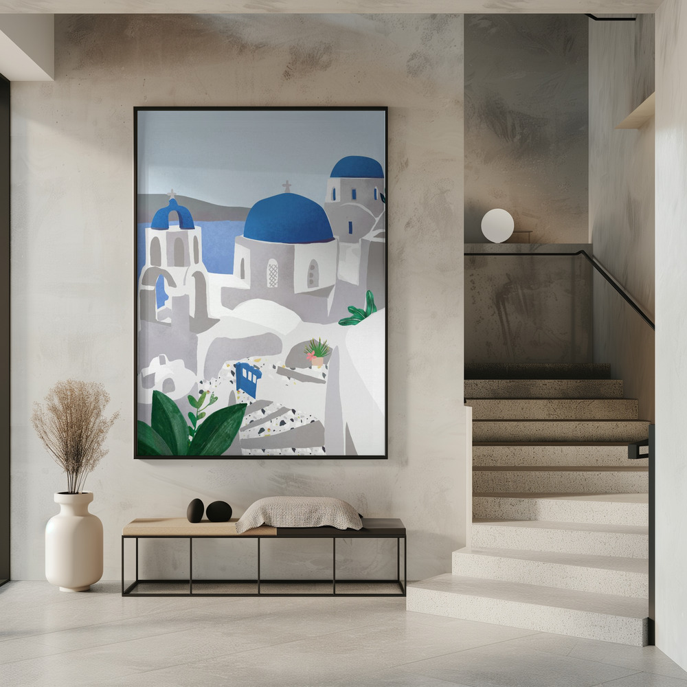 Poster - Santorini island in entrance