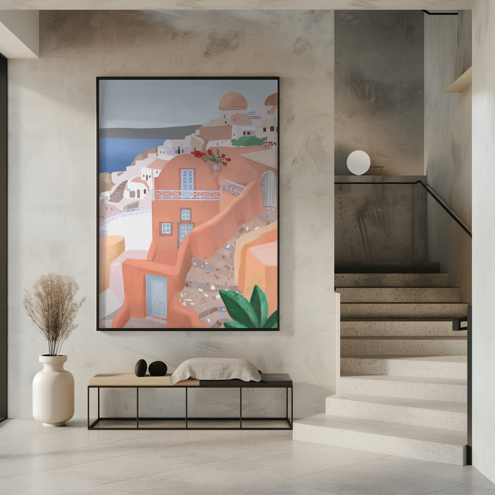 Poster - Santorini in entrance