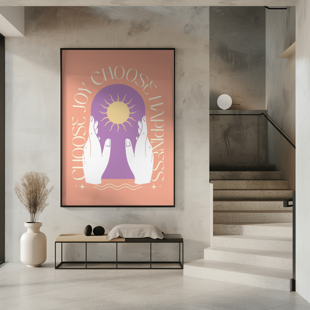 Poster - Choose Joy Choose Happiness im Eingang