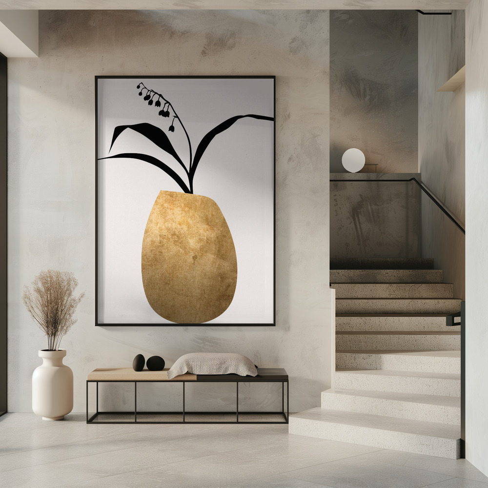 Poster Water Lilies   Gold - Affisch i entré