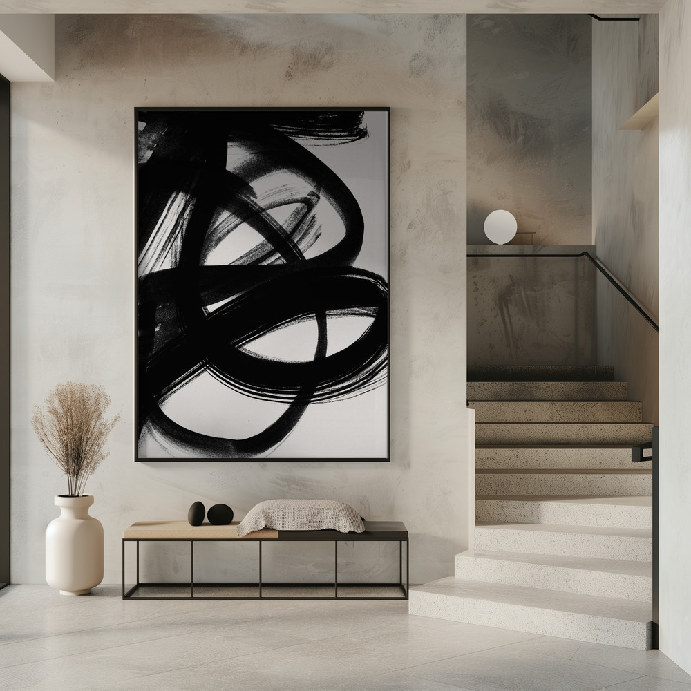 Poster - Abstract Brush Strokes 5 A1 in entrance